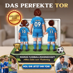 "Mamas fußballmannschaft" Personalisierter Holzaufsteller mit Frau und Kinder