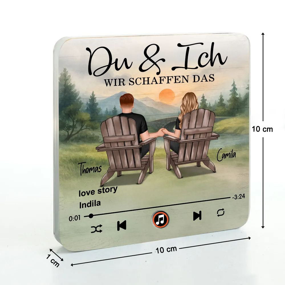 Sonnenaufgang Musik-Magneten mit Paar und Spruch