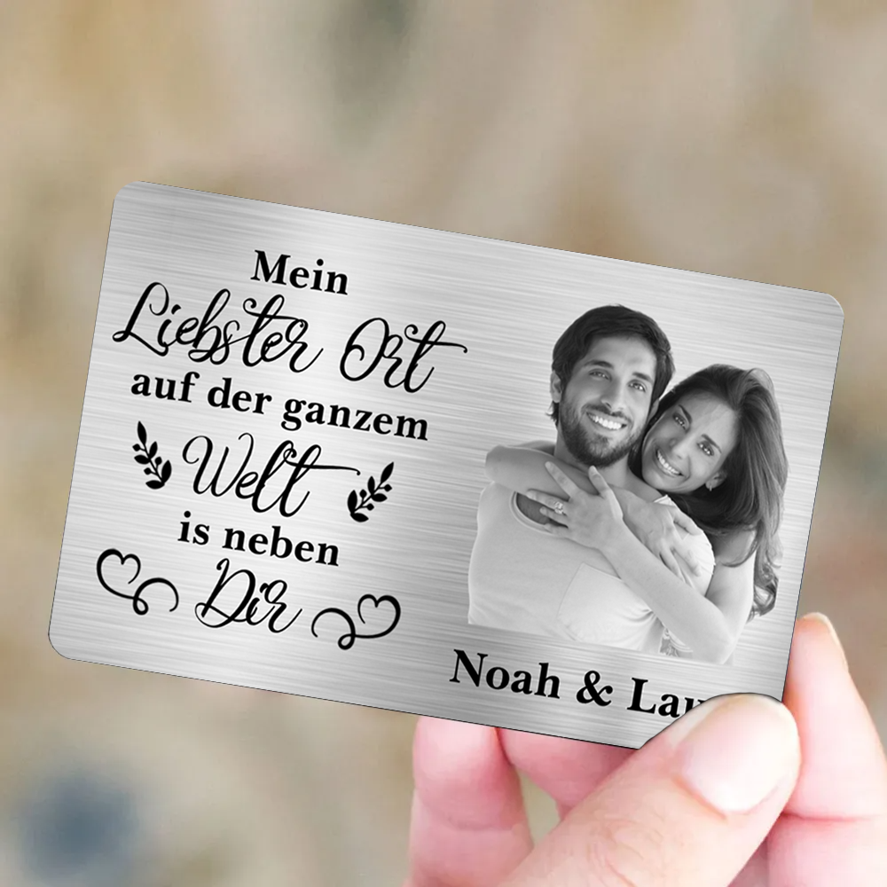 Mein Liebster Ort - Personalisierte Brieftasche-Karte mit Foto Geschenk für Paar
