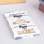 Acrylplakette mit Händen und Fauststoß für Papa Geschenk für Mann zum Vatertag