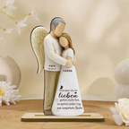 Mädchen mit Engelmama/ Engelpapa - Personalisierter Holzaufsteller mit Namen Trauergeschenk
