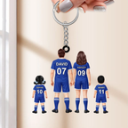 Personalisierter Acrylschlüsselanhänger mit Fußballfamilie