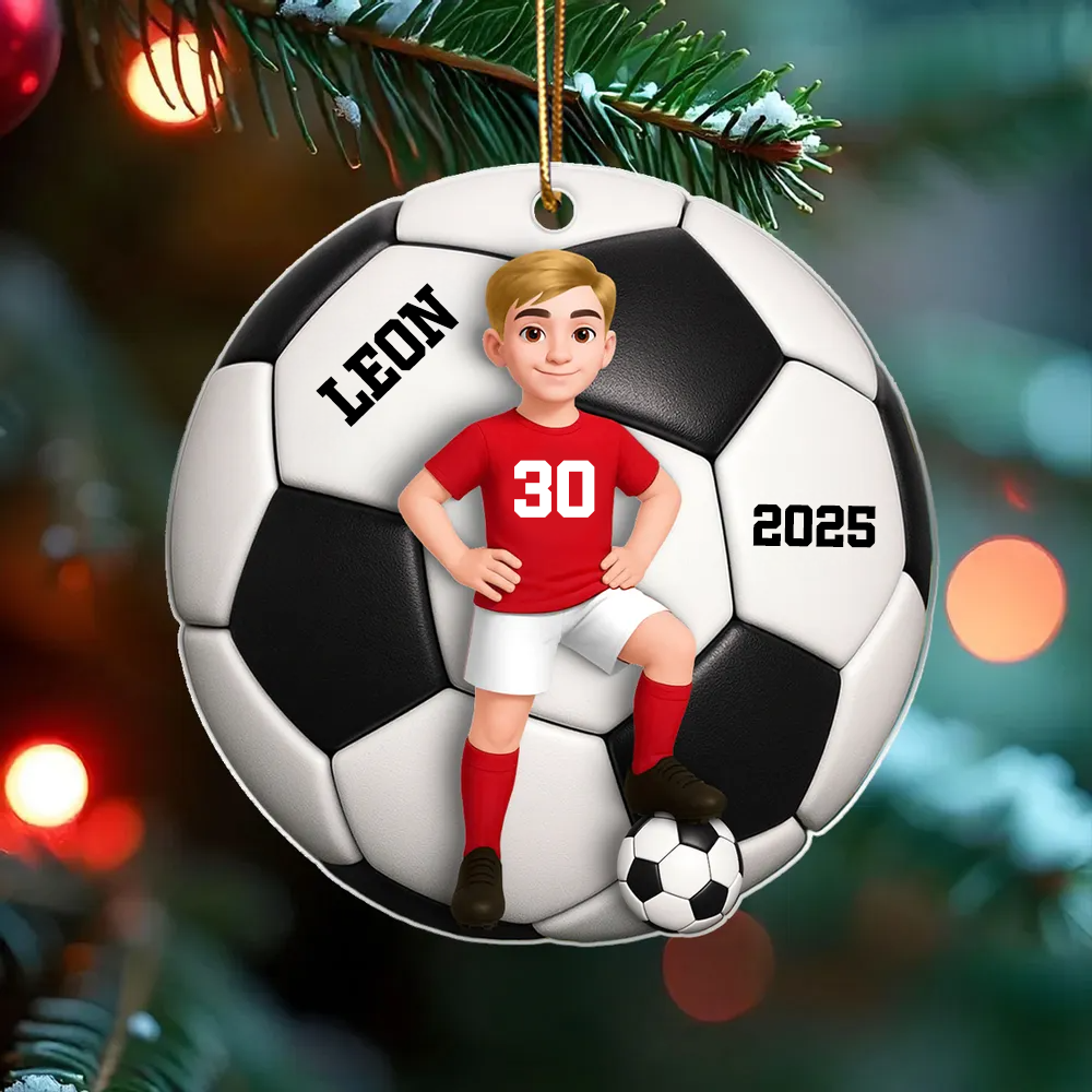 Personalisierter Acrylanhänger mit Fußballkind Geschenk für Junge und Mädchen