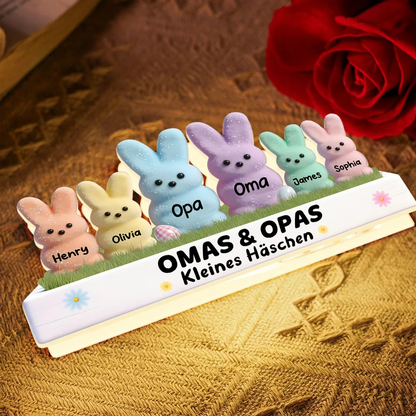 Osterhasen für Oma & Opa – Personalisierte LED-Lichtbox mit Enkel-Namen | Ostergeschenk für Großeltern