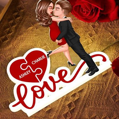 LOVE - Personalisierte LED-Lichtbox mit Paar und Namen Geschenk für Paar / LGBT-Paar