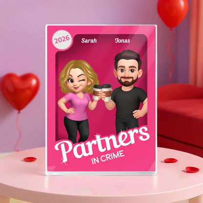 Komplizen fürs Leben - Personalisierter Acrylblock mit 2-6 Personen Geschenk für Paar und Freunde