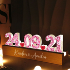 Jahrestag-Personalisierte LED-Nachtlicht mit Kristalleffekt Geschenk für Paar