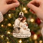 Personalisierter Holz-Weihnachtsanhänger – Unser erstes Weihnachten als Familie zu dritt