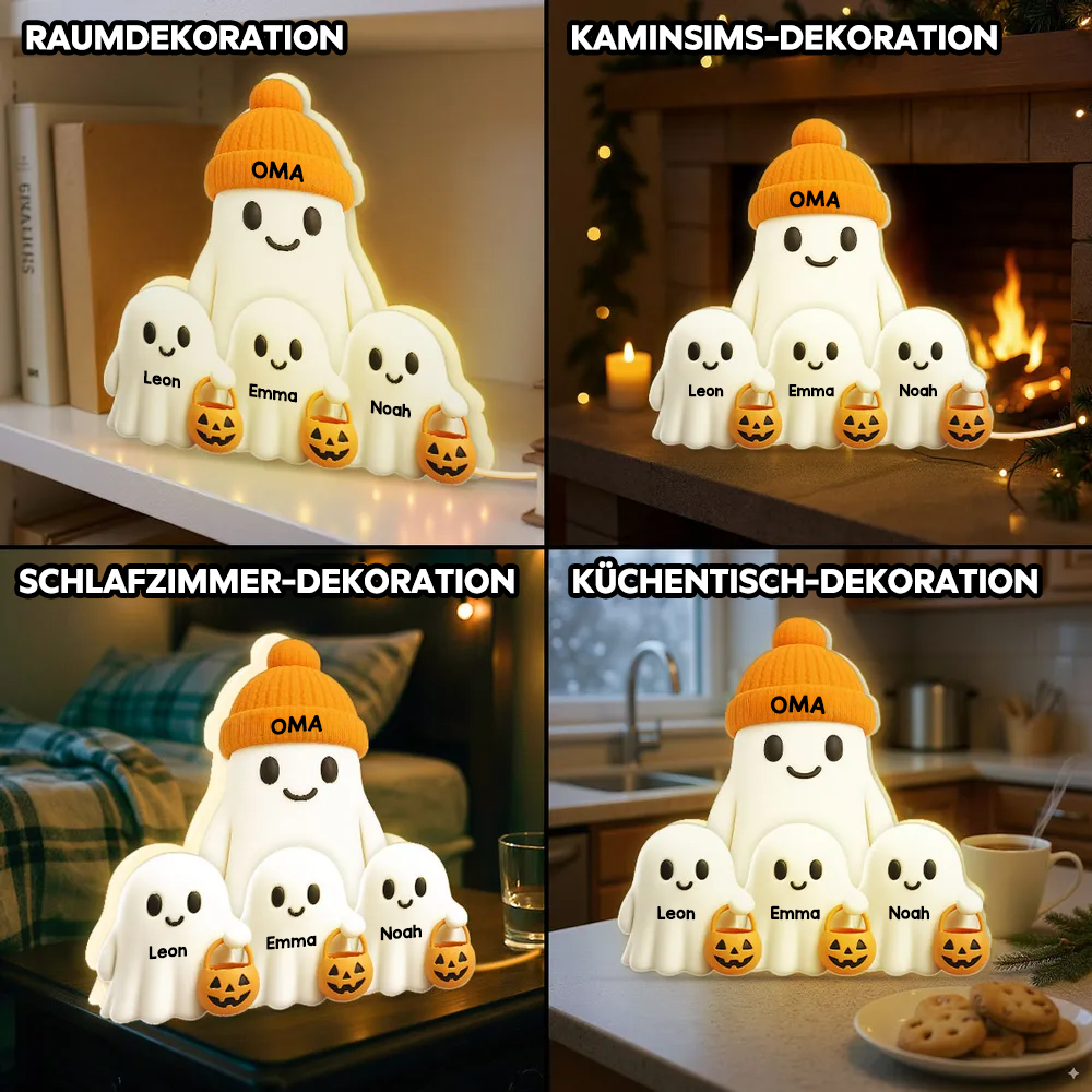 Buh-Personalisierte LED-Lichtbox für Oma – Halloween-Deko mit Namen