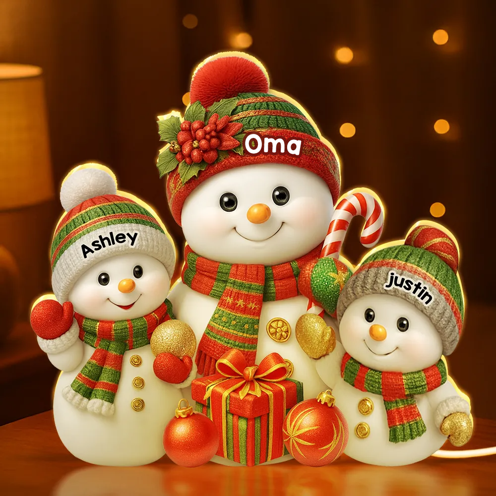 Personalisierte LED-Lichtbox mit Oma und Enkelkinder Weihnachtsdekoration für Oma