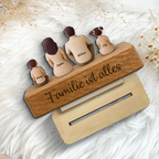 Personalisierter Holzaufsteller – Familienmotiv mit Namen & Text