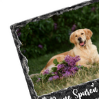 Personalisierte Schieferplatte mit Foto und Spruch Trauergeschenk