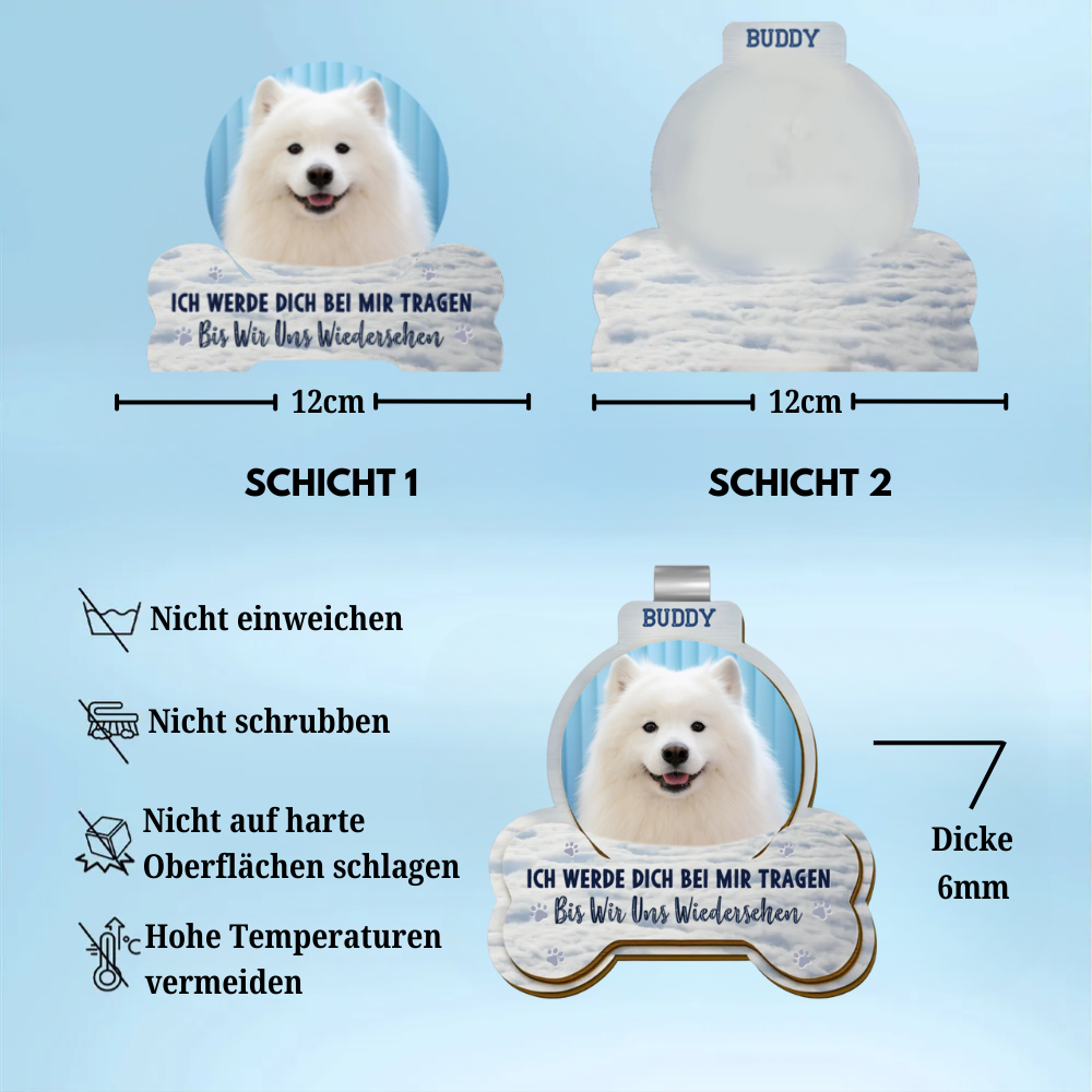 Personalisiertes Sonnenblendenclip mit Foto  Trauergeschenk