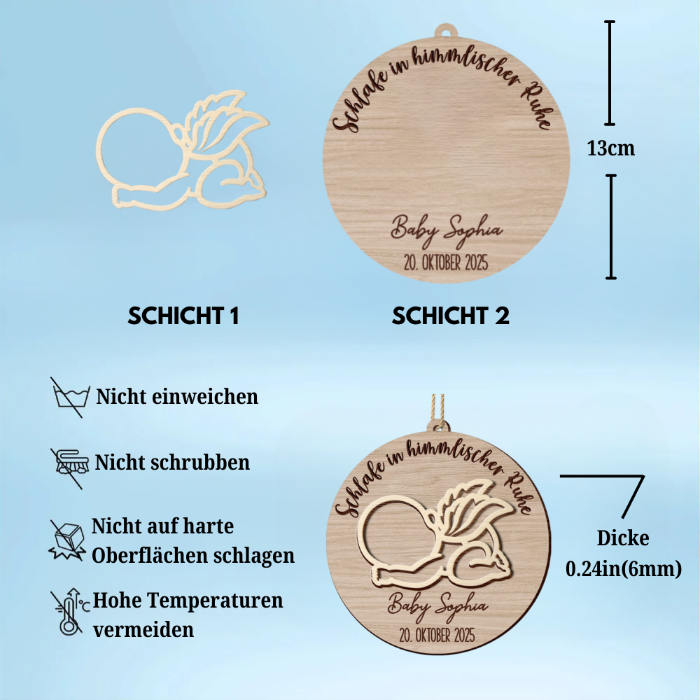 Verlust eines Babys-Personalisiertes Gedenk-Holzornament mit Name