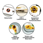 Sonnenblumen- Acryl-Kühlschrankmagnet mit Musik
