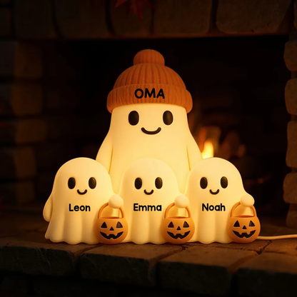 Buh-Personalisierte LED-Lichtbox für Oma – Halloween-Deko mit Namen