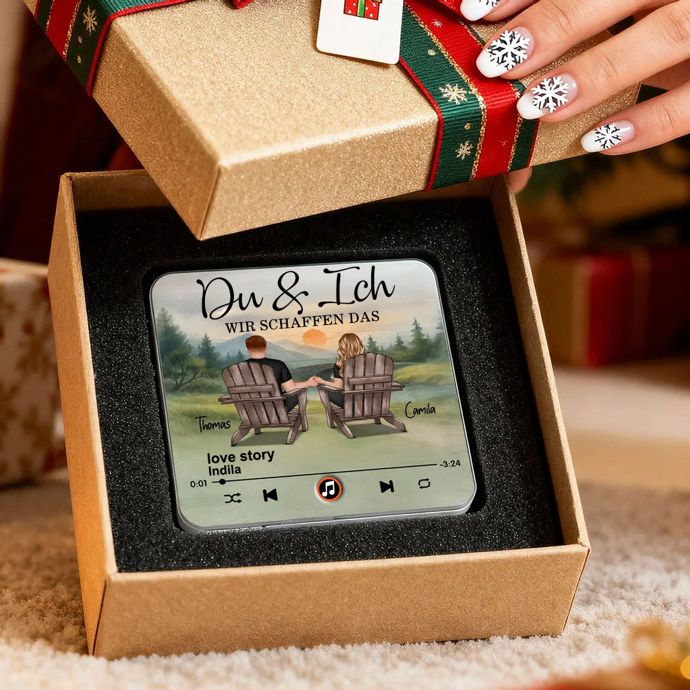 Sonnenaufgang Musik-Magneten mit Paar und Spruch