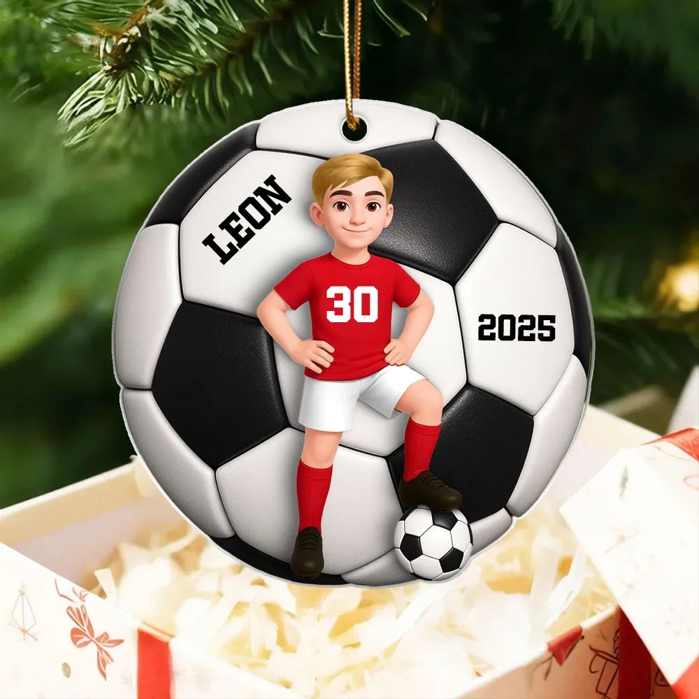 Personalisierter Acrylanhänger mit Fußballkind Geschenk für Junge und Mädchen