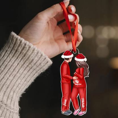 Personalisierter Acrylanhänger mit erwarteten Eltern  für das Baby unterwegs