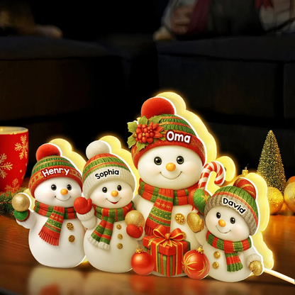 Personalisierte LED-Lichtbox mit Oma und Enkelkinder Weihnachtsdekoration für Oma