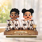 Vintage Fußballpapa Personalisierter PAPA-Holzaufsteller mit Kinder