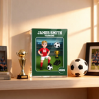Personalisierter Acrylblock mit Fußballjunge und Fußballmädchen Geschenk für Kind