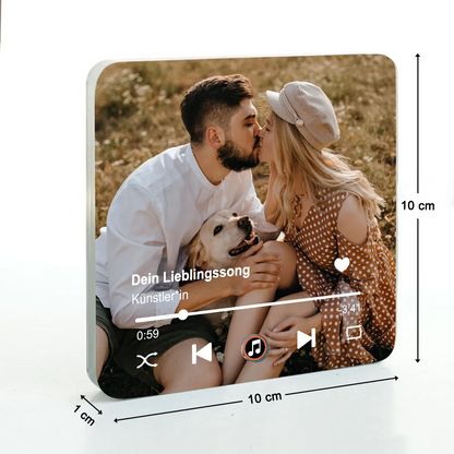 Personalisierter Foto-Musik-Kühlschrankmagnet Geschenk für Paar und Familie