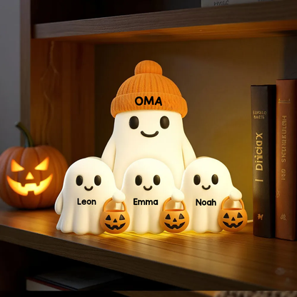Buh-Personalisierte LED-Lichtbox für Oma – Halloween-Deko mit Namen