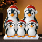 Personalisierte LED-Lichtbox für Oma & Opa – Pinguin-Motiv mit Namen