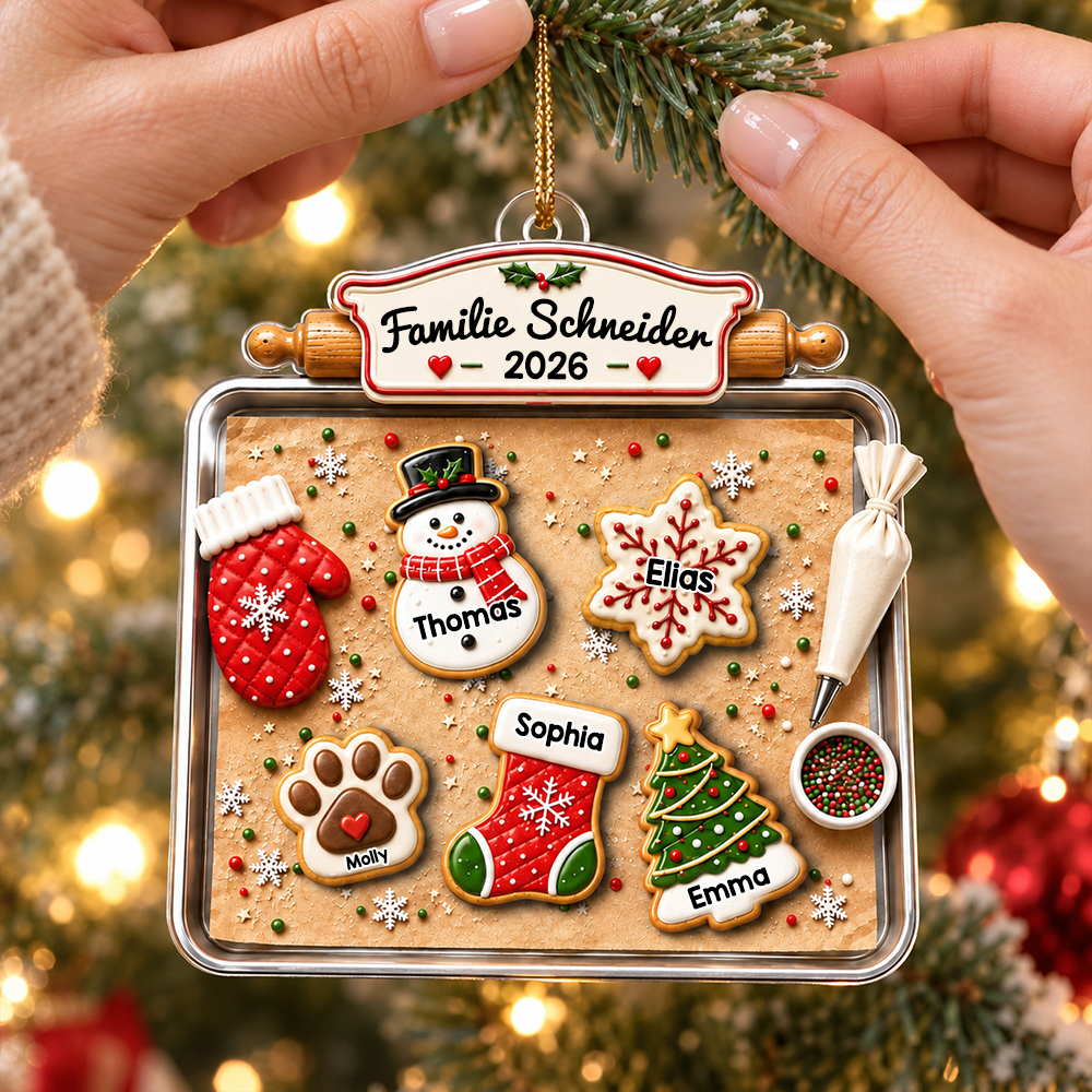 Personalisierter Acryl-Weihnachtsanhänger – Lebkuchen-Motiv