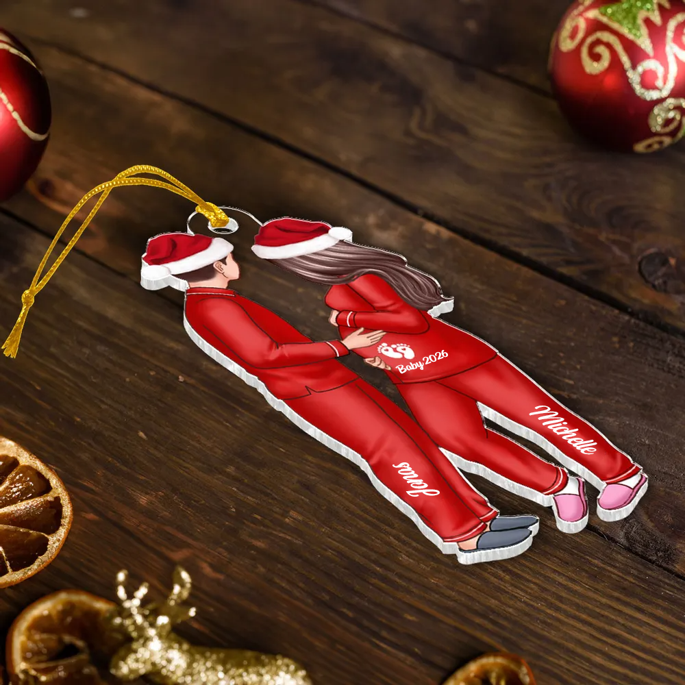 Personalisierter Acrylanhänger mit erwarteten Eltern  für das Baby unterwegs