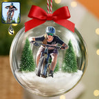 Personalisierte 3D-Christbaumkugel mit Foto – Mountainbike-Motiv