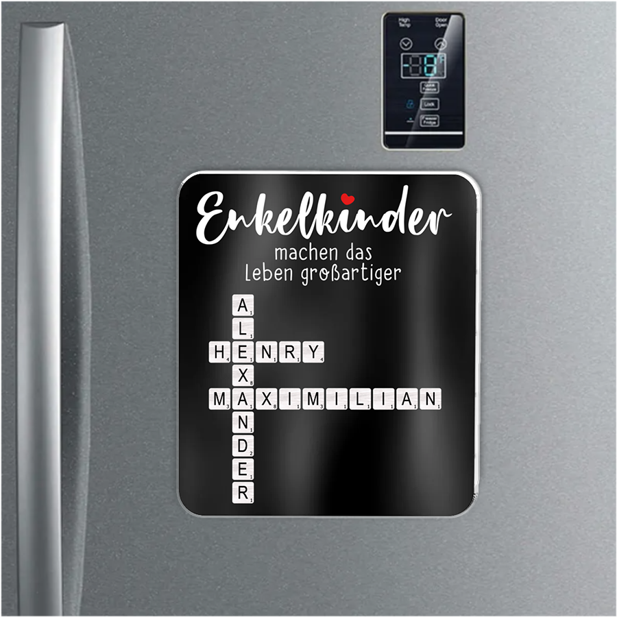 Acryl-Kühlschrankmagnet mit Kreuzwörter Geschenk für Oma