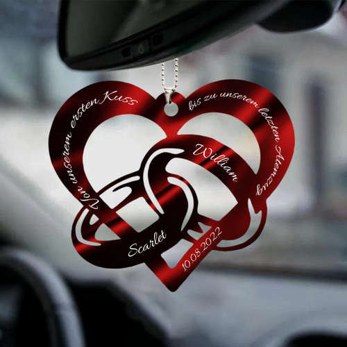  Anhänger Unendliche Liebe mit 2 Namen & Datum