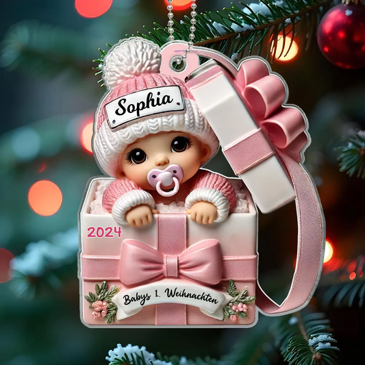 Personalisierte 2D Flach Acryl Ornament - Baby Geschenk