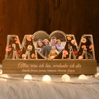 Personalisierte MOM-Nachtlicht mit Foto und Geburtsblumen für Mutter