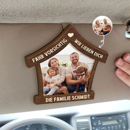 Fahr Vorsichtig-Sonnenblendenclip mit Foto Geschenke für Familie