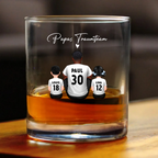 Papas Fußballteam - Whisky-Glas mit 2-5 Personen personalisiert Geschenk für Vater