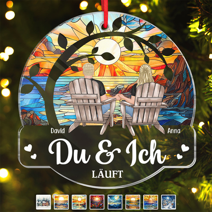 Sitzendes Paar-Personalisiertes Acryl Ornament Weihnachtsanhänger