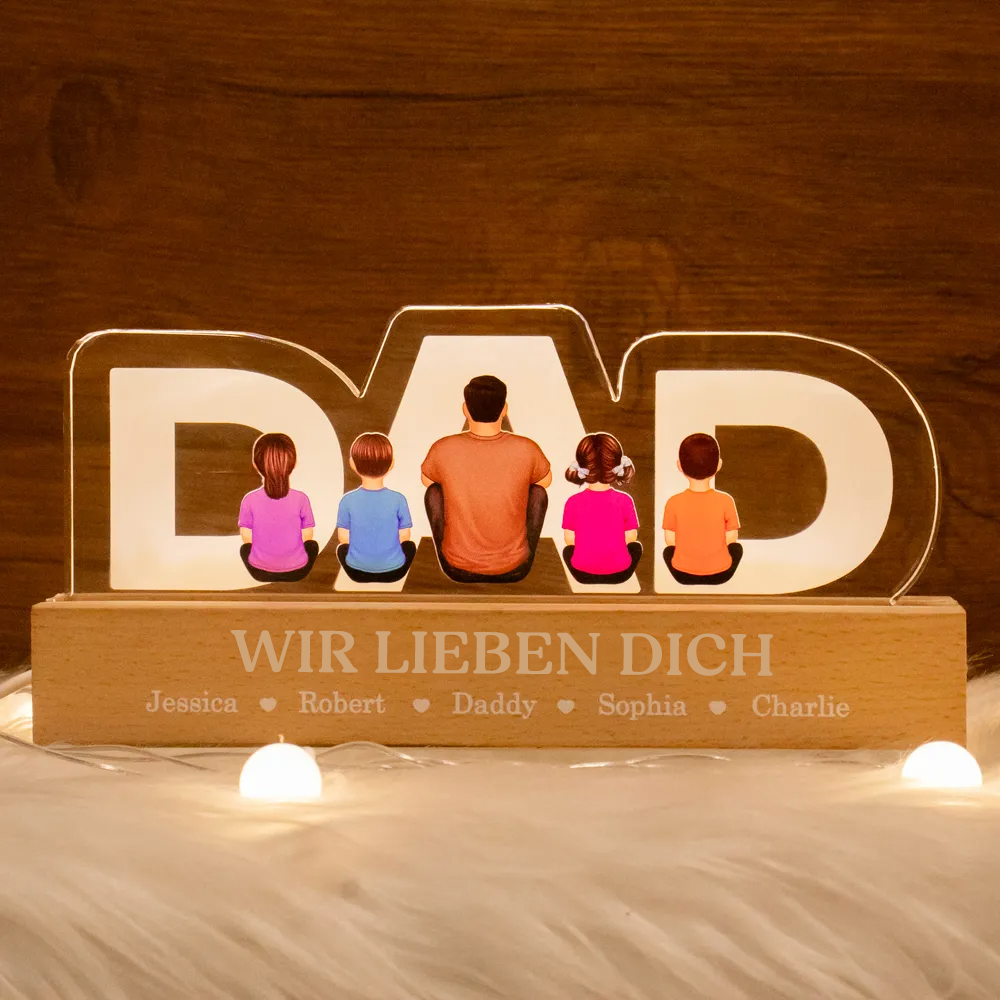 DAD Personalisiertes LED-Nachtlicht Geschenk für Papa