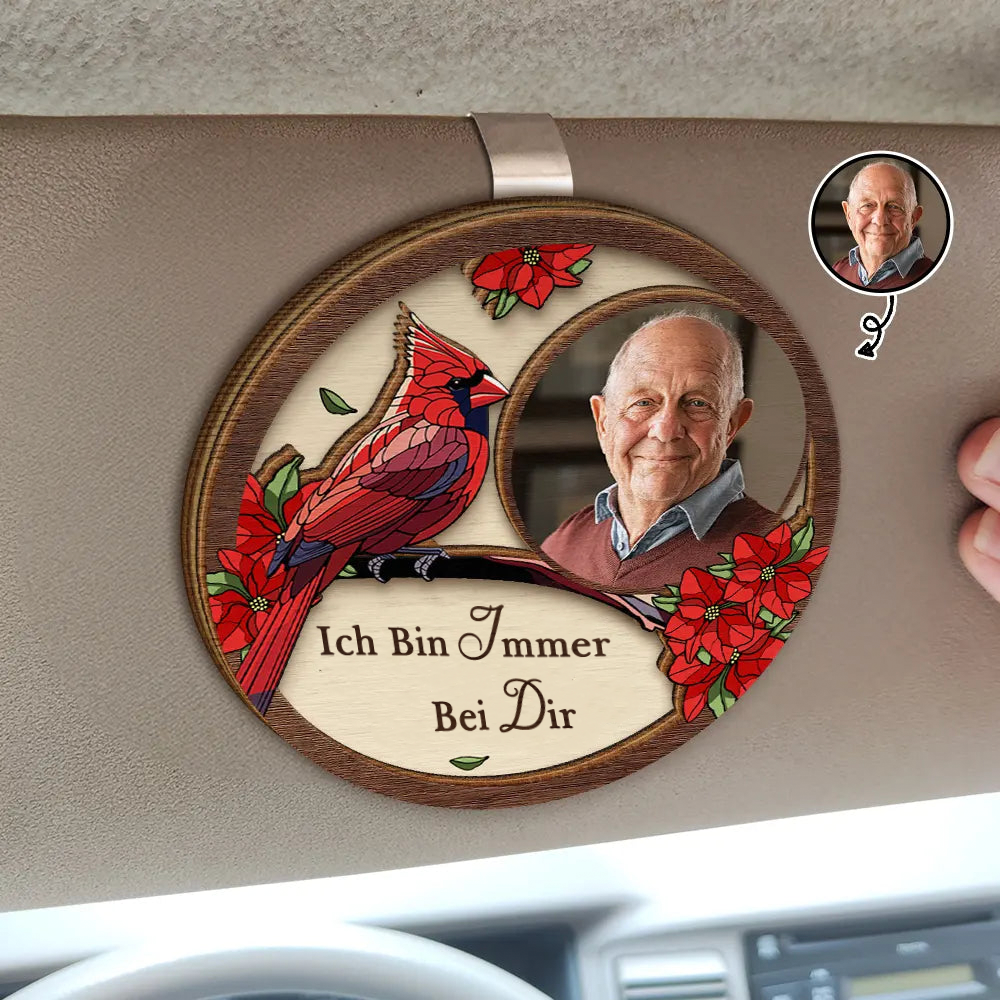 Personalisiertes Sonnenblendenclip mit Foto Trauersgeschenk