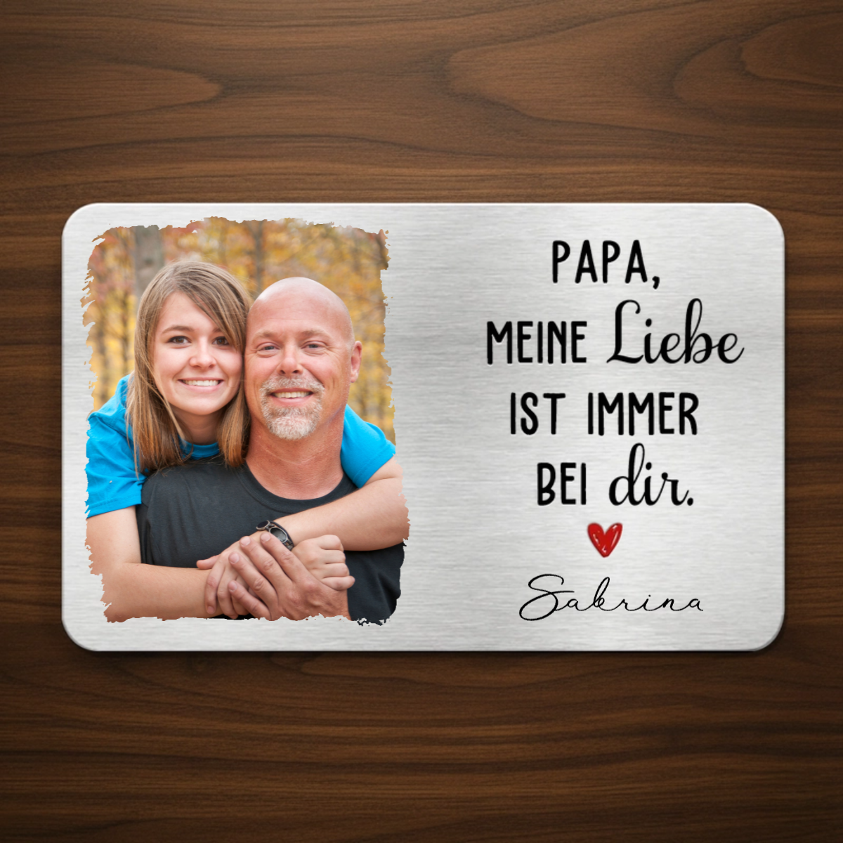 Foto Wallet Card mit Gravur Personalisierte Brieftasche-Karte für Papa