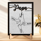 Hand in Hand Personalisierte Holztafel für Papa, Mama, Opa und Oma