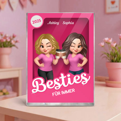 Personalisierter Acrylblock mit 2-6 Frauen Geschenk für Beste Freundin und Schwester