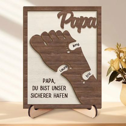 Füße-Personalisierte Holzplakette für Papa