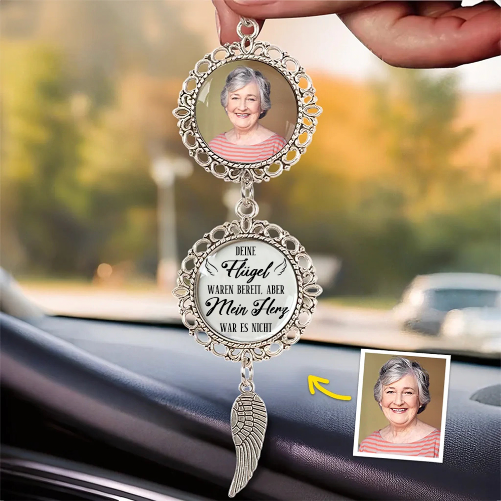 Personalisierter  Metall-Anhänger mit Foto Trauergeschenk