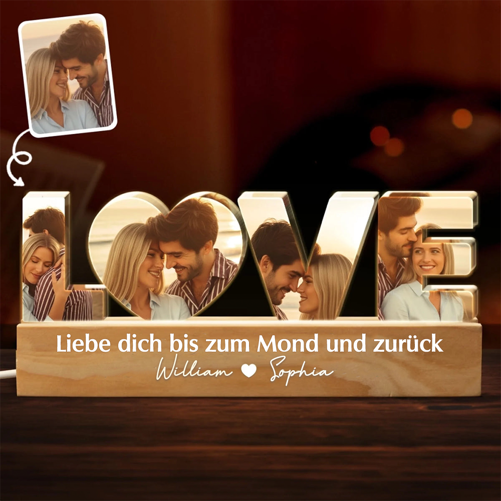 LOVE-Personalisierte LED-Nachtlicht mit Fotos Geschenk für Paar