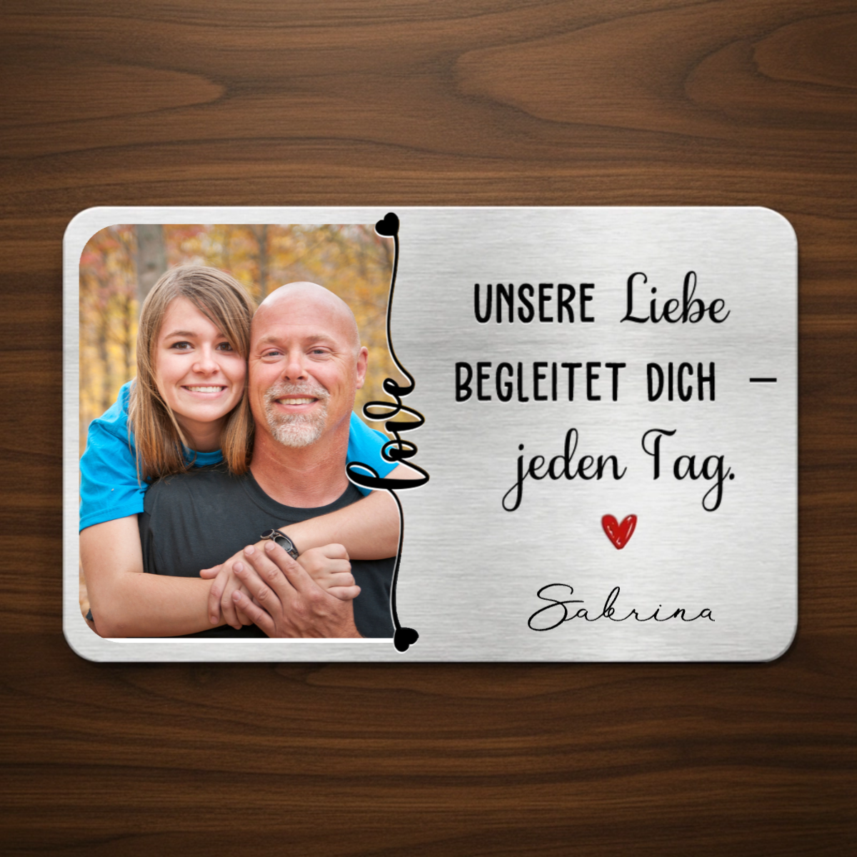 Foto Wallet Card mit Gravur Personalisierte Brieftasche-Karte für Papa