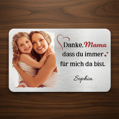 "Danke Papa" Foto Geldbörse-Karte mit Gravur Geschenk für Papa und Mama