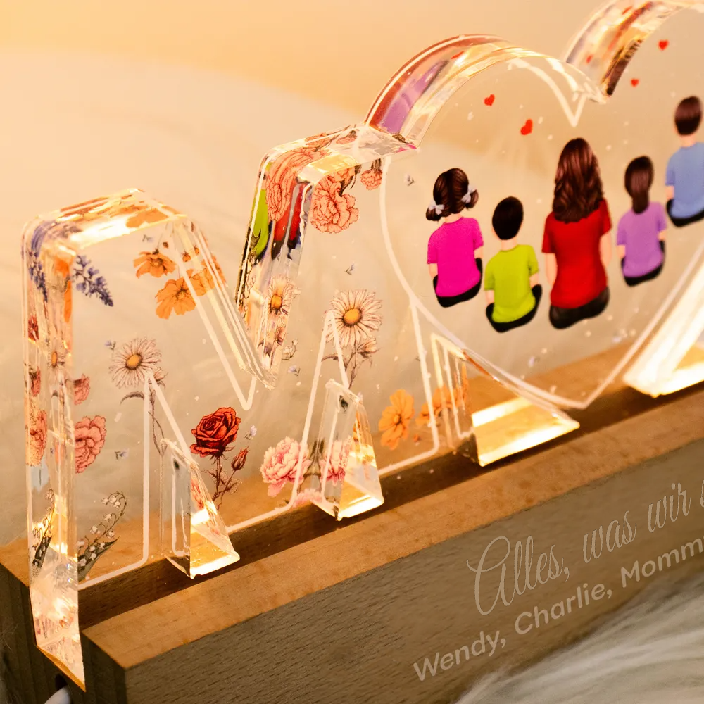 Personalisiertes MOM-Nachtlicht mit 1-8 Personen Geschenke für Mama